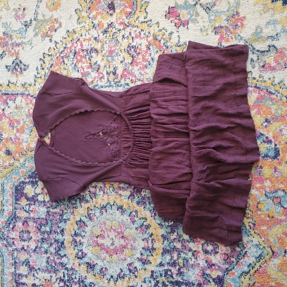 Free People Serenity Merlot Maxi Dress Open Back - Picture 5 of 5